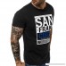 White T Shirt Donci Sanfrancisco Printed Sports Tone Ups Tees Casual Fitness Round Neck Summer Tops Black B07PW7L8PQ